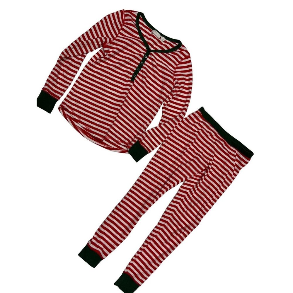 Nordstrom Intimates Womens Small Holiday Candy Cane Stripe Thermal Pajama Set